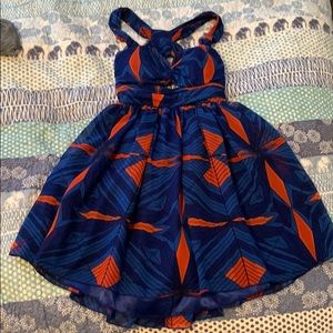 Blue and orange xoxo dress
